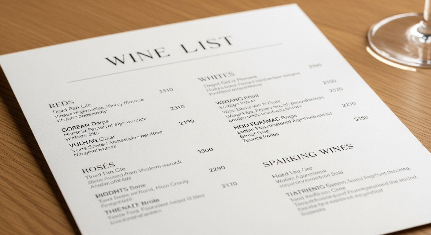 ジョージアのレストランのワインリスト