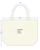 ジョージアワイン通販のトートバッグ、ナチュラルカラーのLサイズの詳細サイズ表