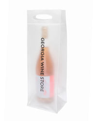 オレンジワインを収納したクリアPVCバッグ