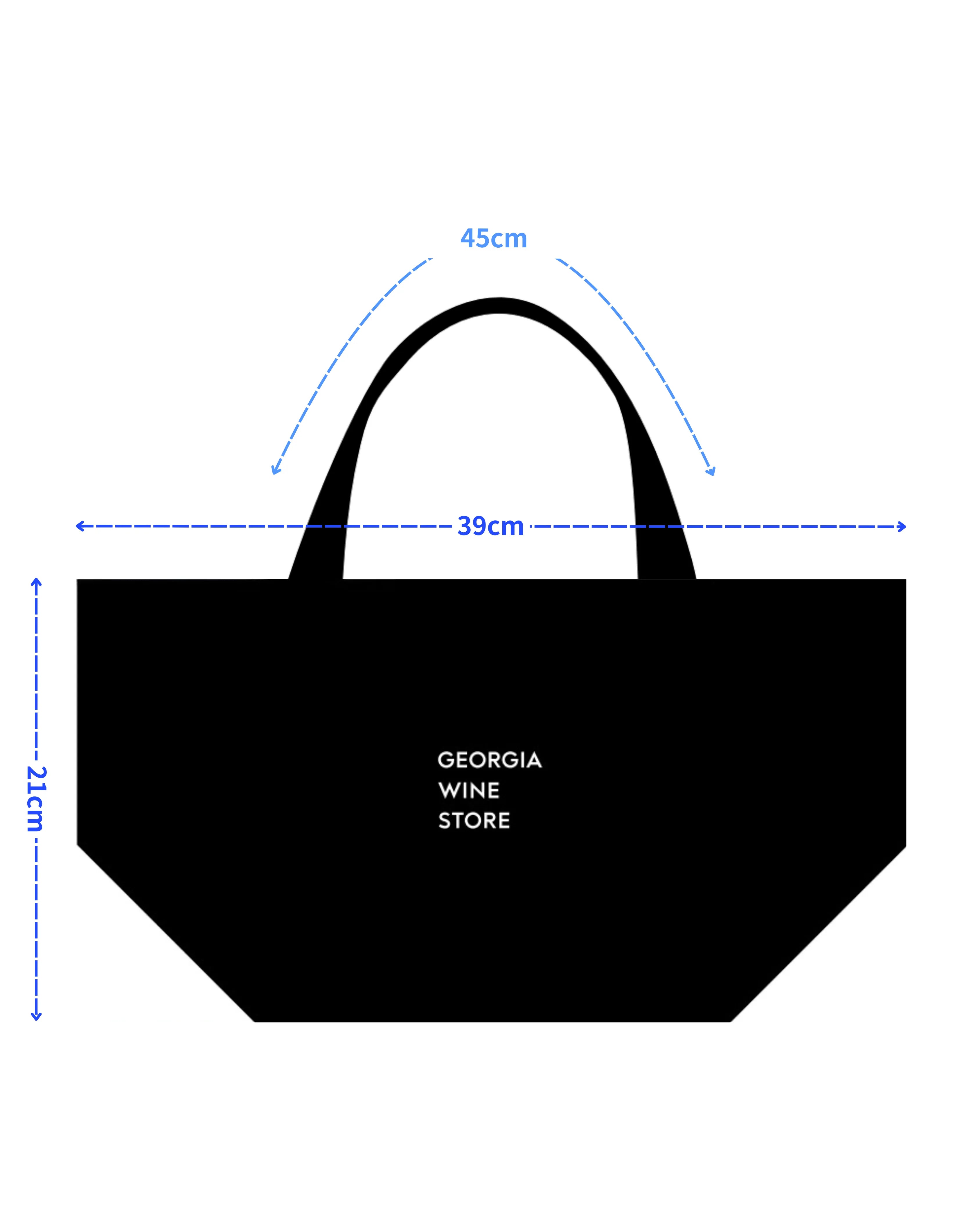 ジョージアワインの公式ストアのトートバッグのSサイズのサイズ表