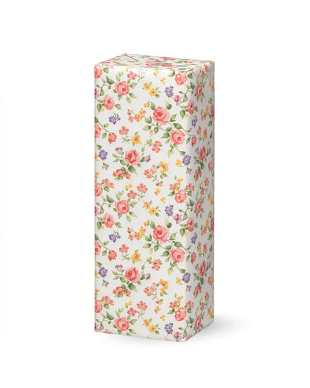 花柄のラッピングで包んだ、ジョージアワイン用1本ギフトボックス