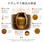 クヴェヴリ製法を解説した図解。地中の壺の断面と発酵の仕組みを5つのポイントで紹介する画像